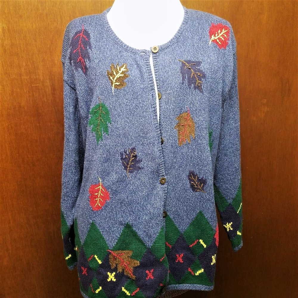 Hand Embroidered Fall Cardigan - Picture 2 of 7